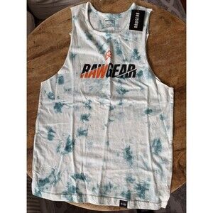 NWT RawGear Bradley Martyn Mens Tank Top Sleeveless Logo Tie Dye Blue Small